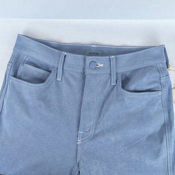 MOTHER The Desperado Faux Suede Bootcut High Rise Stretch Blue Hoo Wash 27 NWT - Picture 13 of 16